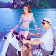 Vừa khoe loạt ảnh tình tứ với Shark Bình ở du thuyền, Phương Oanh lại bị chê thẩm mỹ kém và sến súa